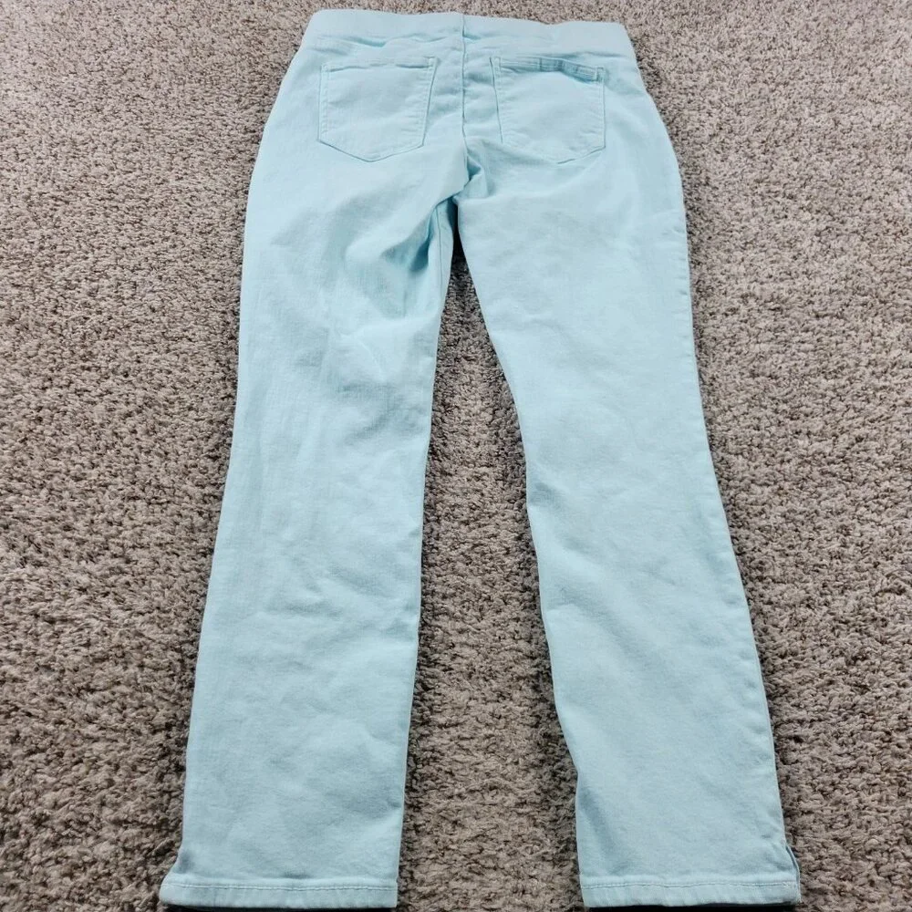 NYDJ Jeans Women's 4 Pull On Blue Turquoise Denim Legging Jeans Stretch - Picture 6 of 7